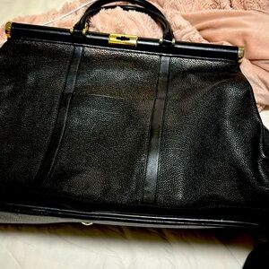 Black leather large bag